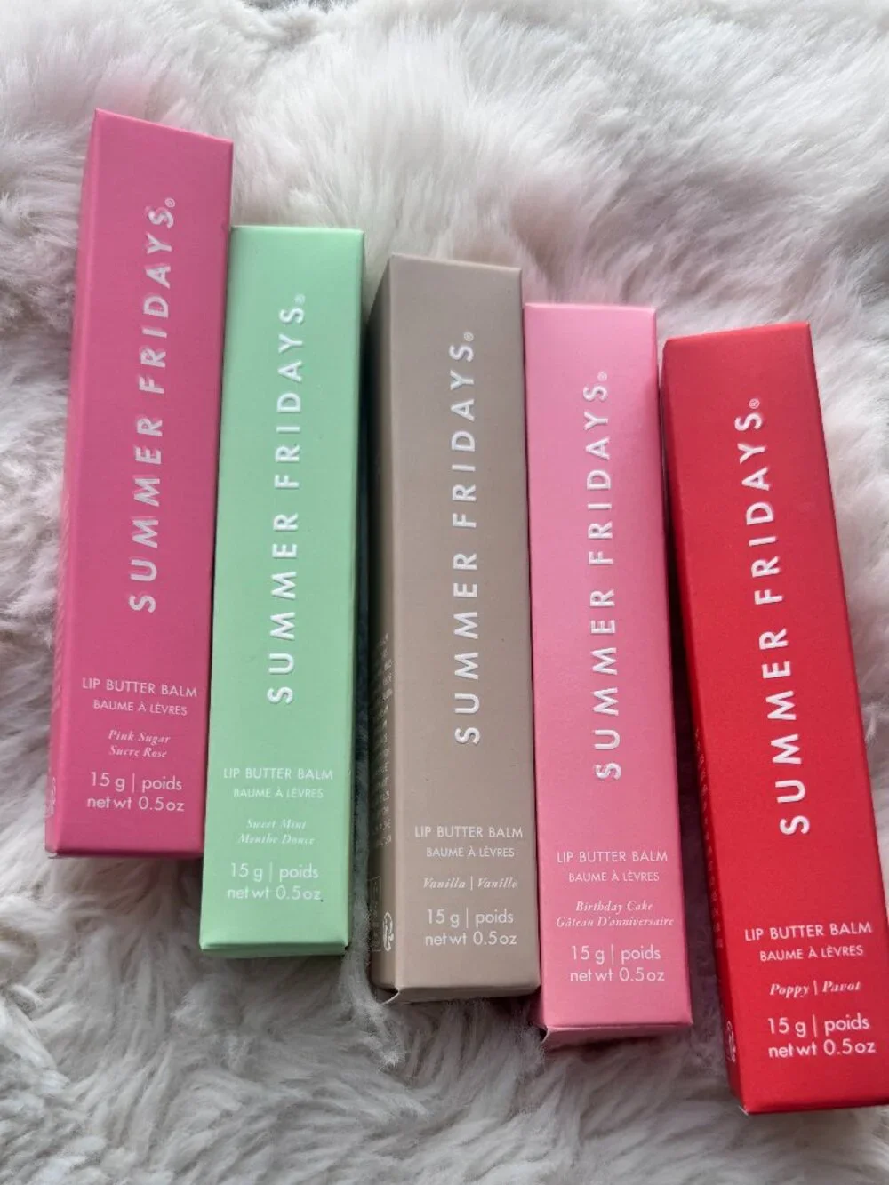 5pcs/5-color Mix/Summer Fridays Lip Butter Balm Conditioning Lip New With box